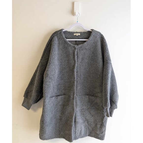 Madewell Bonded Sherpa Cocoon Coat - Picture 4 of 9